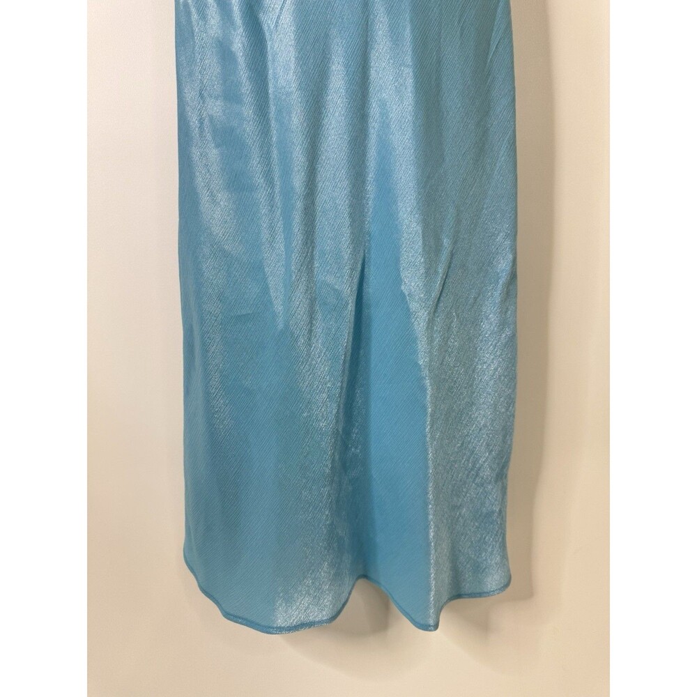 Y2K Teal Prom Dress Formal Slip Style Maxi Small - Picture 3 of 10